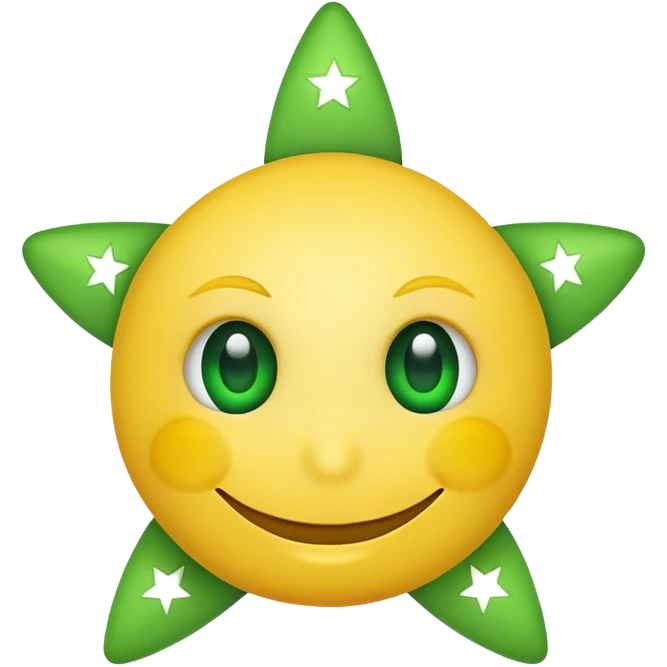 green smiley emoji stars instead of eyes emoji