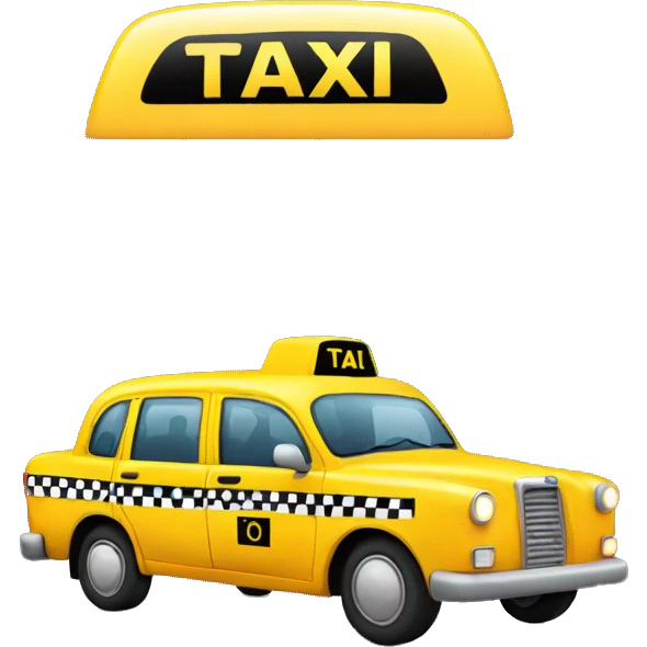 taxi with an "a" emoji