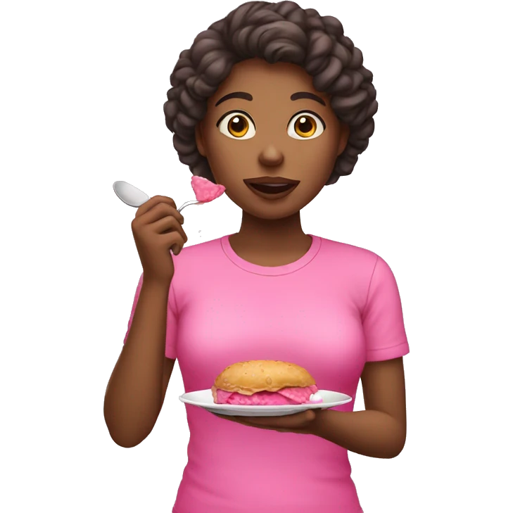 girl eating pink shirt  emoji