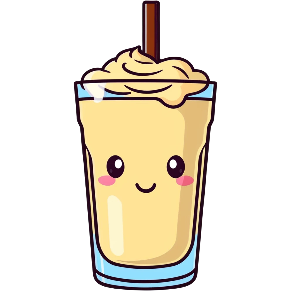 cream soda with a cute face on the glass emoji