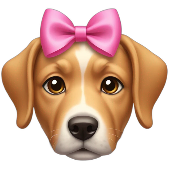 Dog with a pink bow on its head emoji