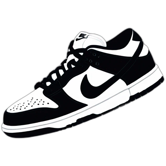 Nike Dunk low Black and white emoji