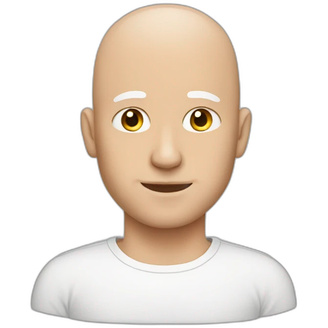 Bald white man with cat ears emoji