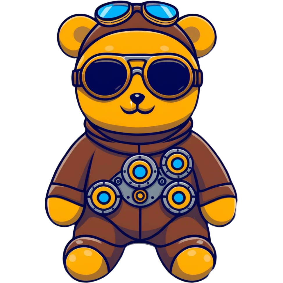 Steampunk teddy bear with goggles emoji