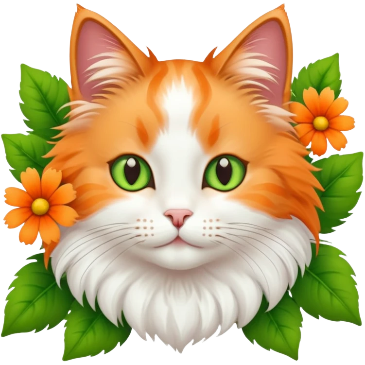 gatto con i fiori emoji