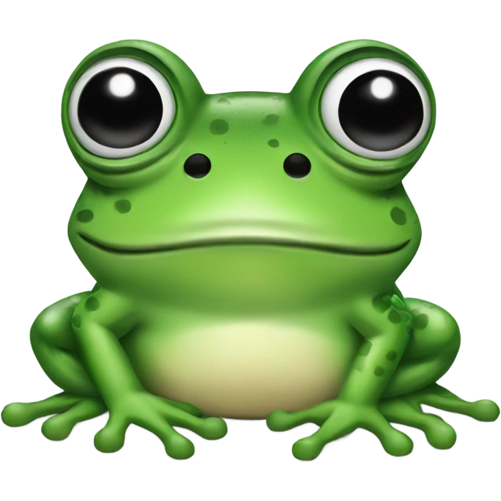 Frog with black hair and black eye shadow emoji