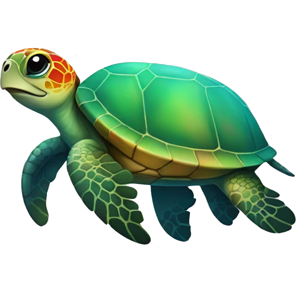 Rainbow sea turtle  emoji