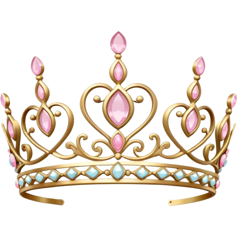 White and pastel pink tiara  emoji