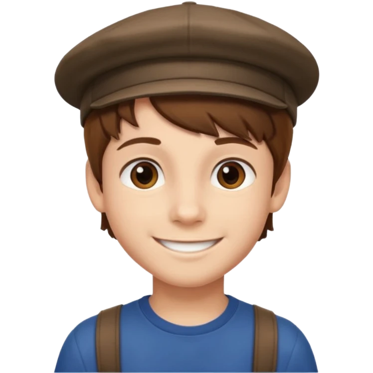 Un niño con gorra pelo castaño  emoji