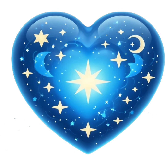 blue heart with constellation emoji