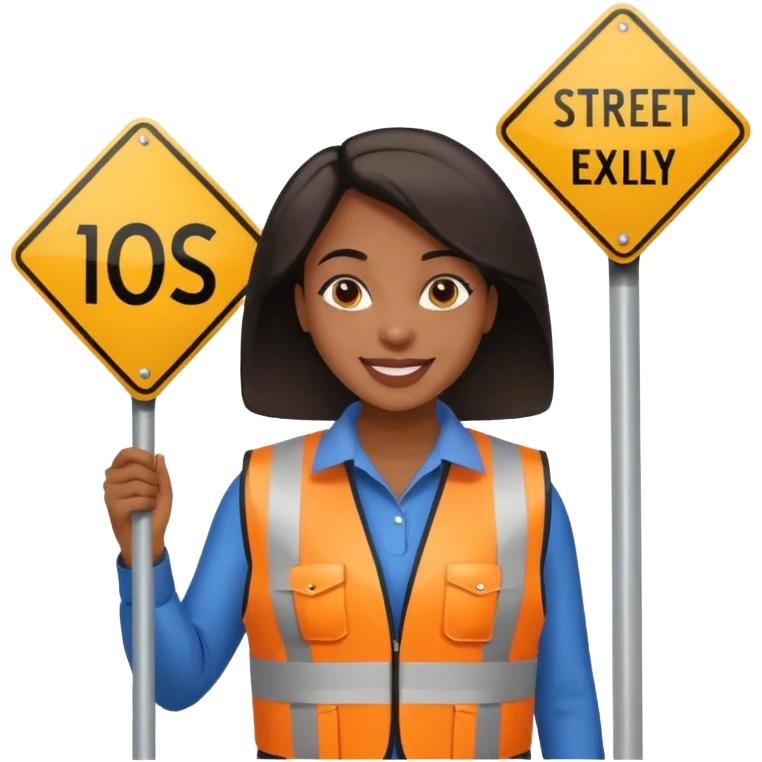 Street Sign Maker black woman emoji