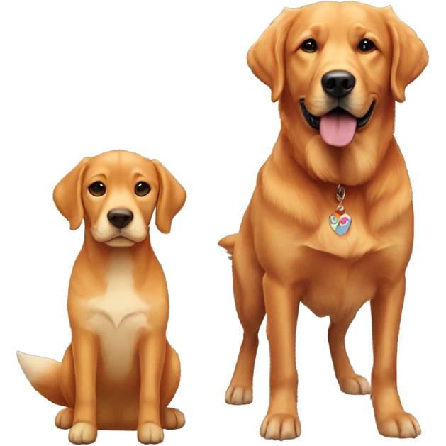 Couple and fox red Labrador and golden retriever  emoji
