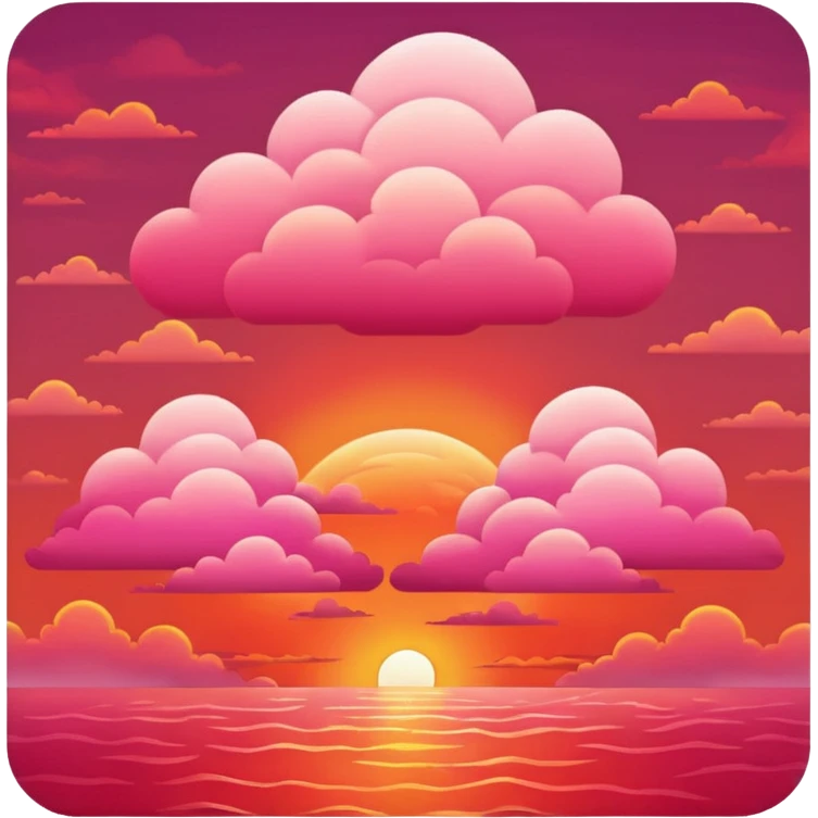 red cloudy sunset emoji