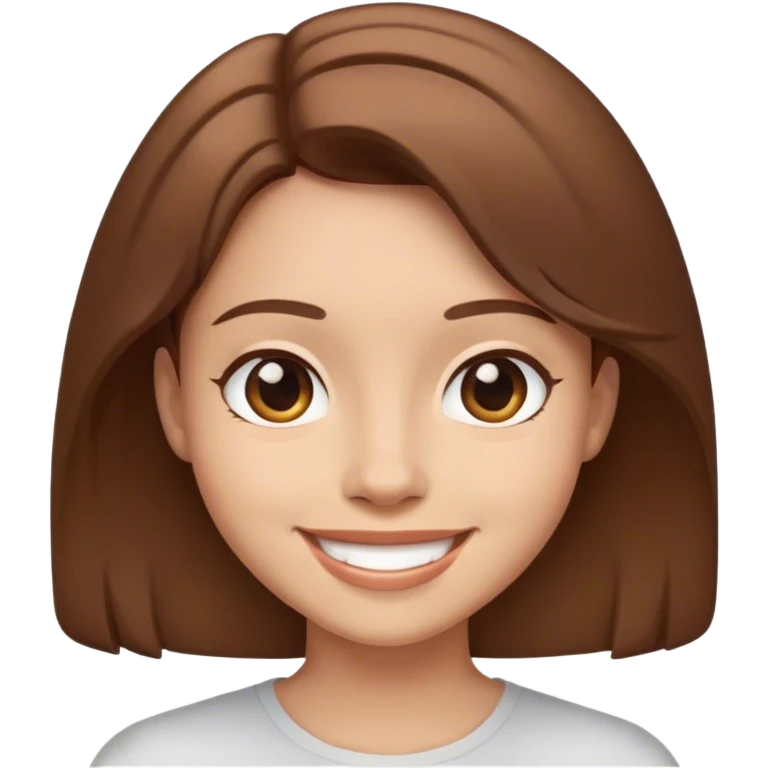 smiling solo with brown hair emoji