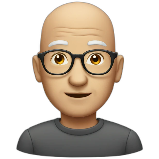 old bald man with glasses emoji