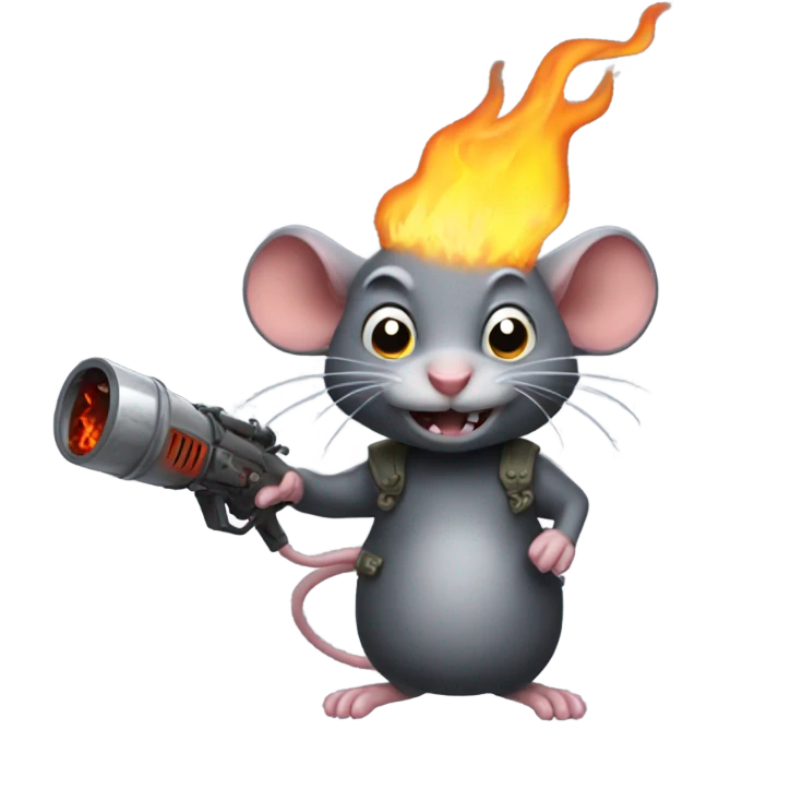 Evil rat with flamethrower  emoji