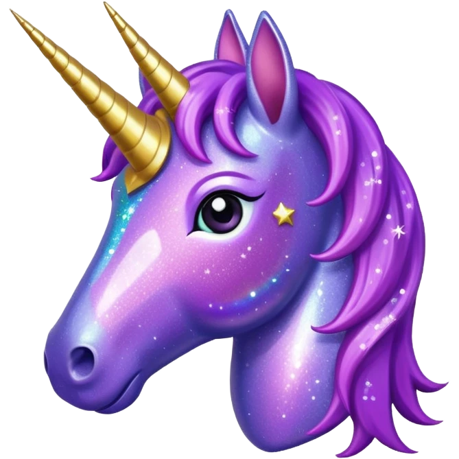glitter purple unicorn emoji