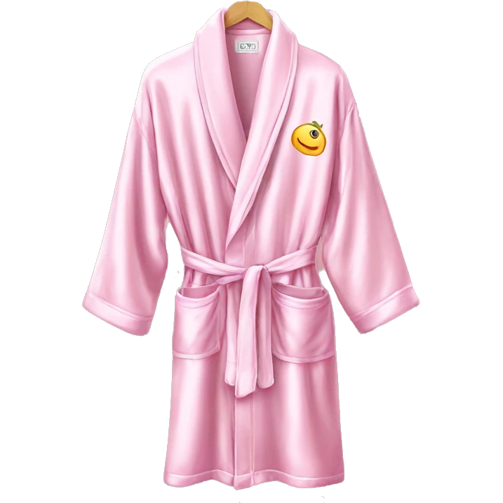Light pink luxury silky bathroom robe emoji