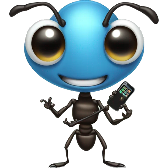 ant holding a phone emoji