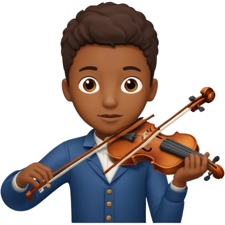 black boy playing violin emoji