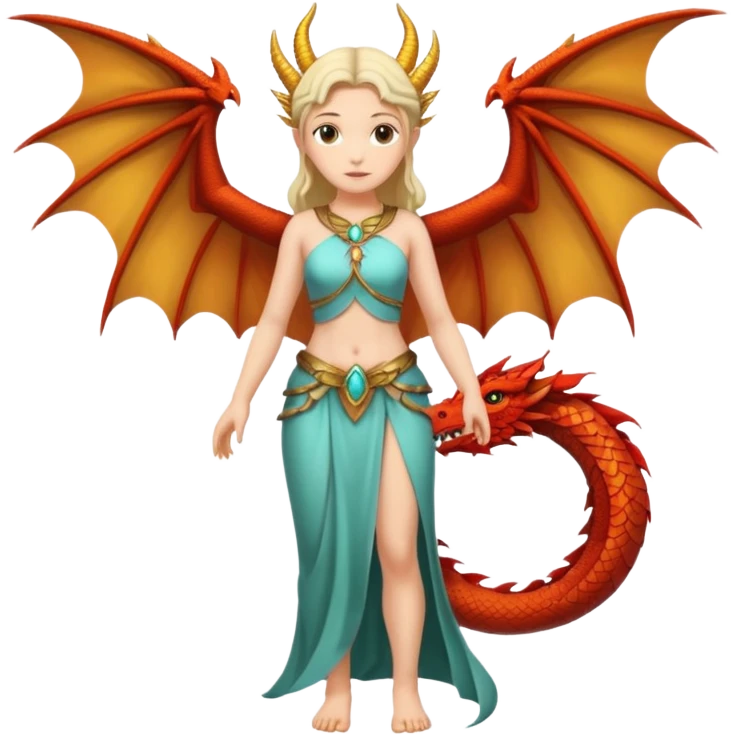 fullbody ancient woman with dragon wings emoji