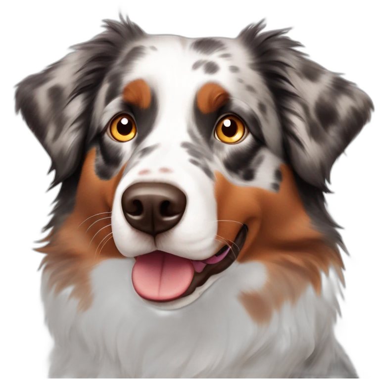 Red merle Australian shepherd heterochromia emoji