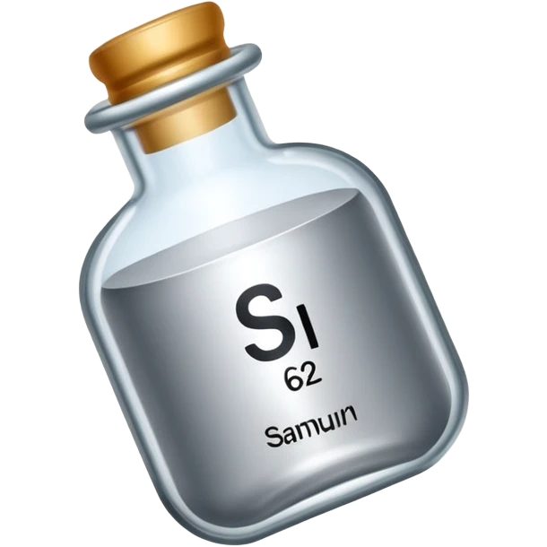 samarium rare earth mineral, silvery metal, chemical element Sm, atomic number 62 emoji