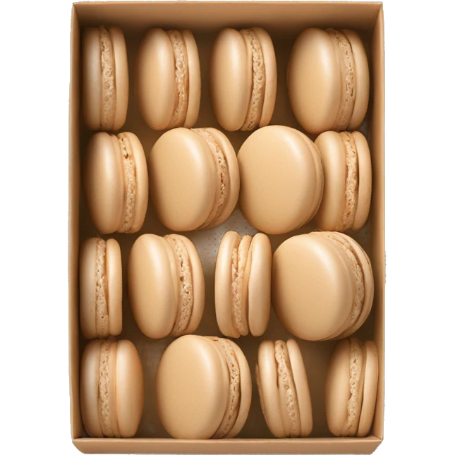 Beige asthetic macarons in a Box emoji