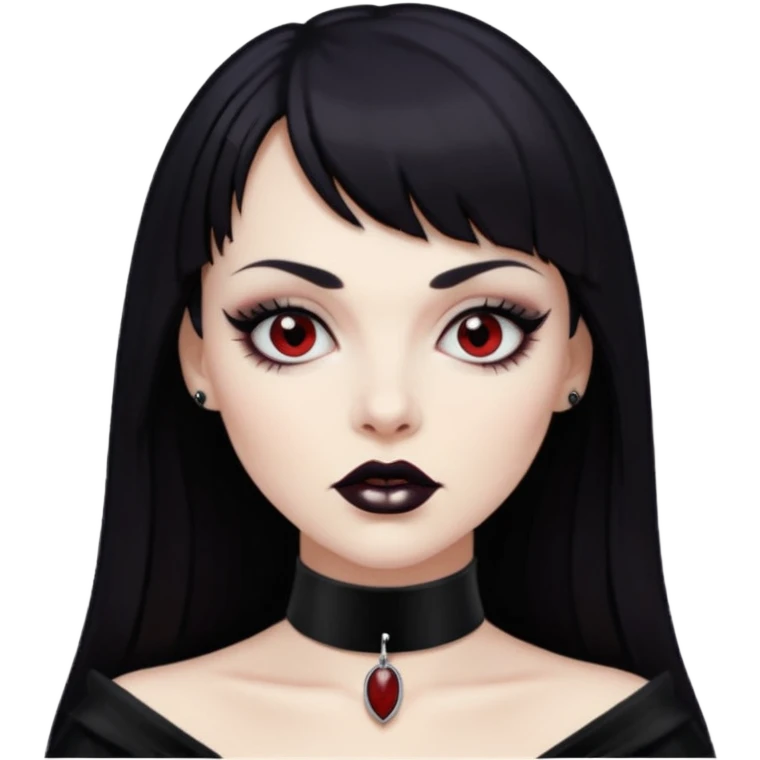 vampira com choker e franja emoji