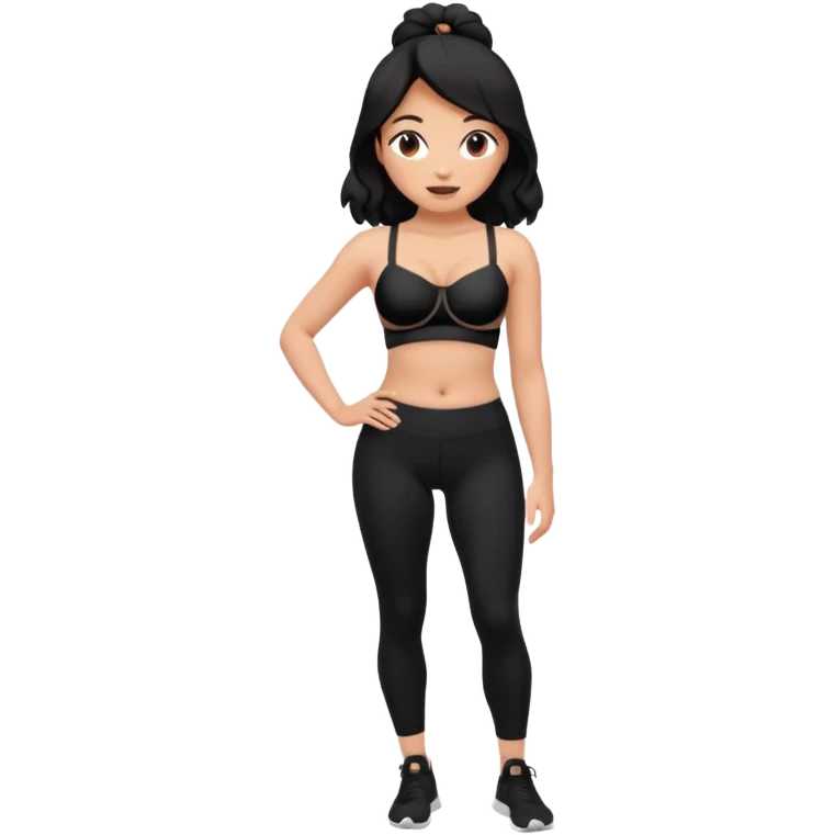 legging brassière noir gonflé nombril femme  emoji