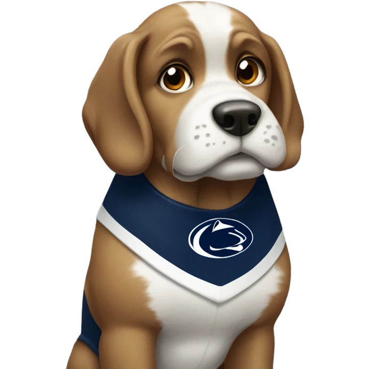 Dog wearing a Penn state jersey  emoji
