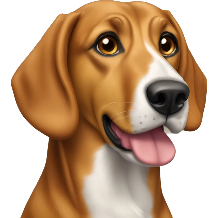 light brown coonhound mixed with a collie with long nose  emoji