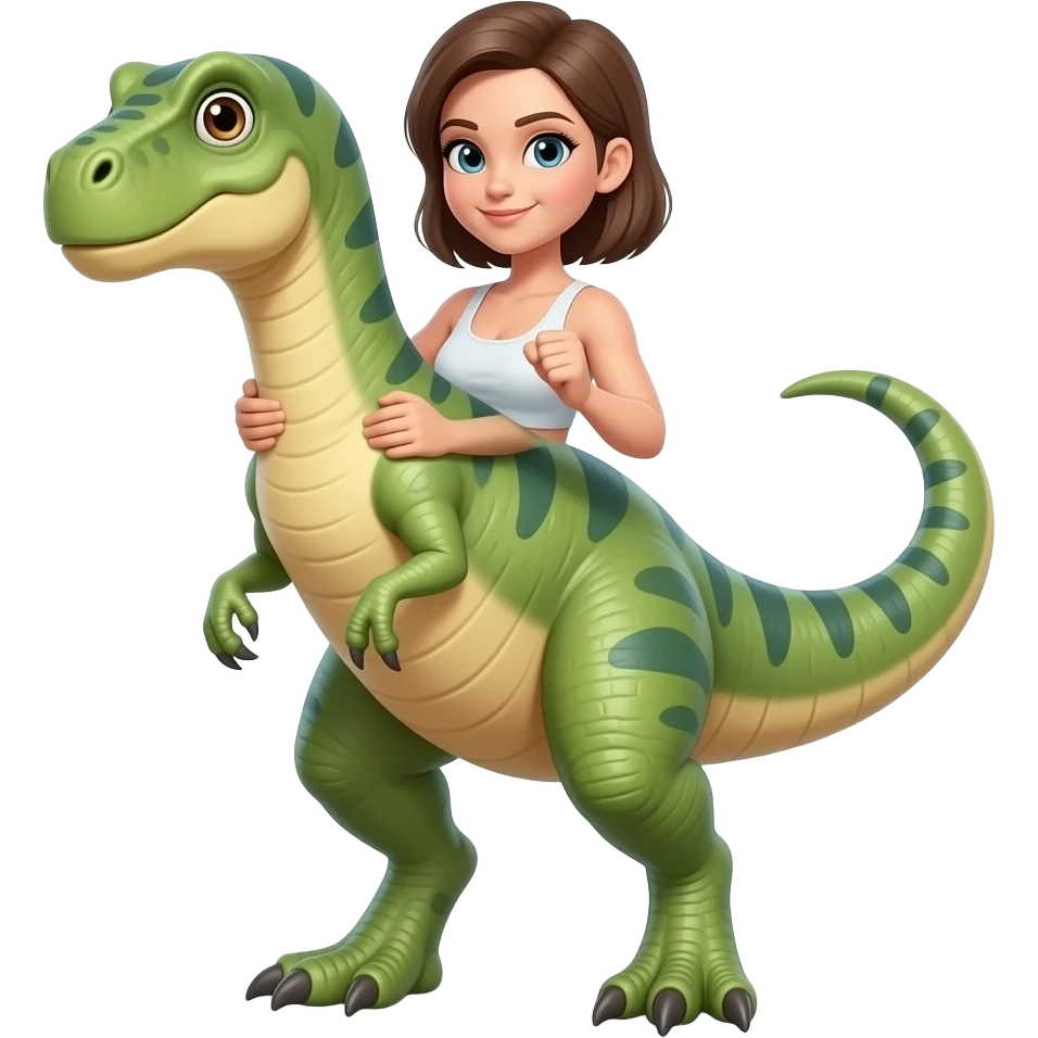 a dino flexing her arm muscles emoji