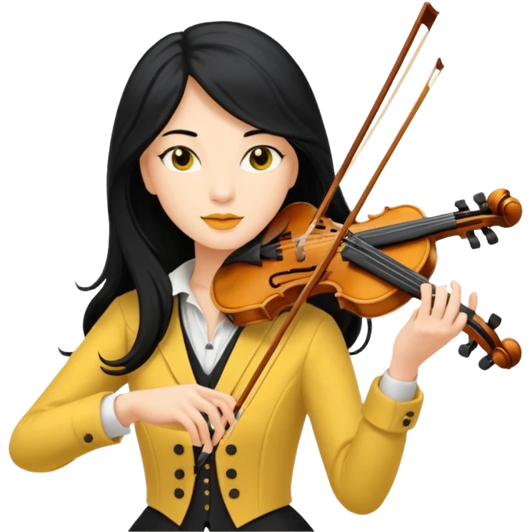 yellow-colored violinist woman  emoji