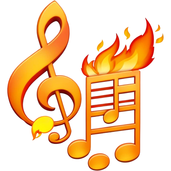 Fire emoji with musical notes for 'Despacito' emoji