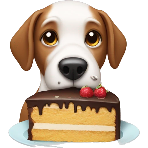 Dog eating cake  emoji