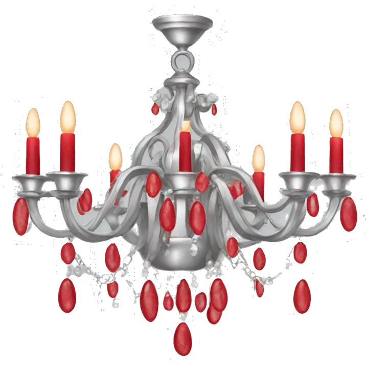 silver chandelier with red accents emoji