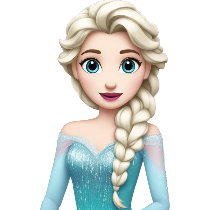 elsa frozen with pink lips emoji