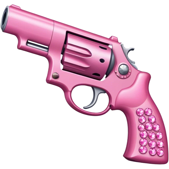 pink bedazzled gun pointed at the viewer emoji