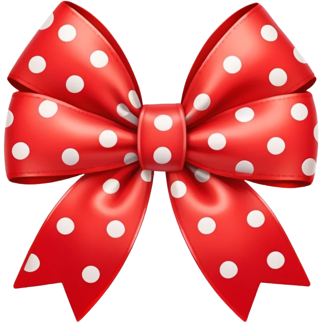 red bow with dots emoji