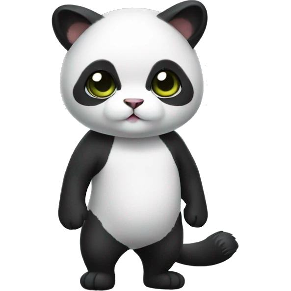 cute masked panda-cat-hybrid full body emoji