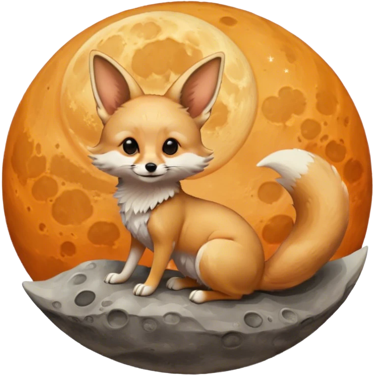 fennec on the moon emoji