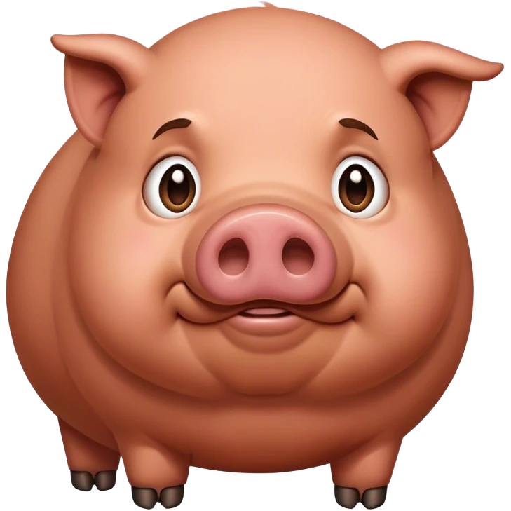 miserable big fat brown pig emoji