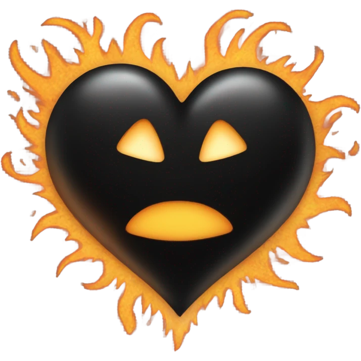 Black heart with flames emoji