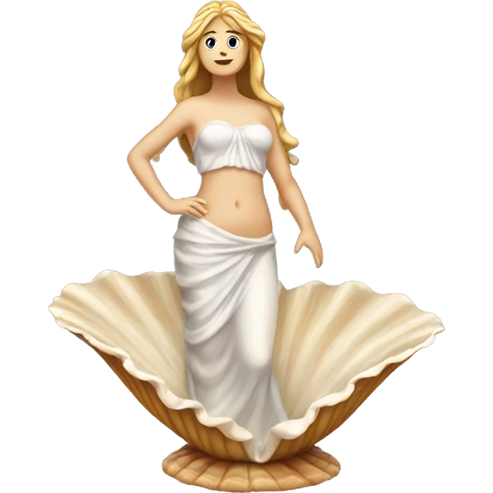 Aphrodite standing on shell emoji