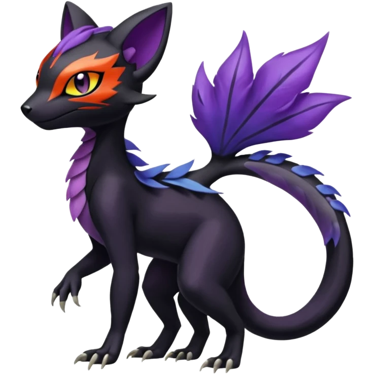 Meloetta-Purrloin-Salandit-Nargacuga-Pokémon-Fakémon-fusion-hybrid-creature emoji