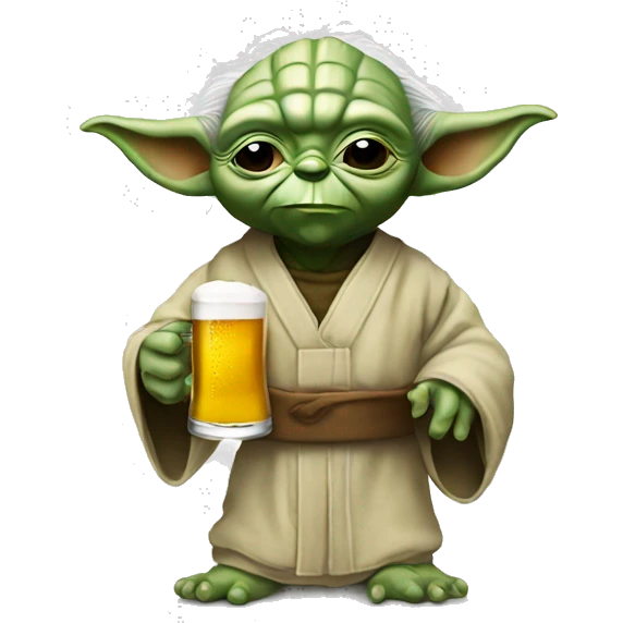 Yoda In pajamas and a beer  emoji