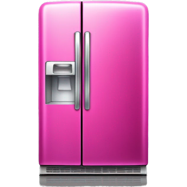 Realistic metallic hot pink fridge isolated.  emoji