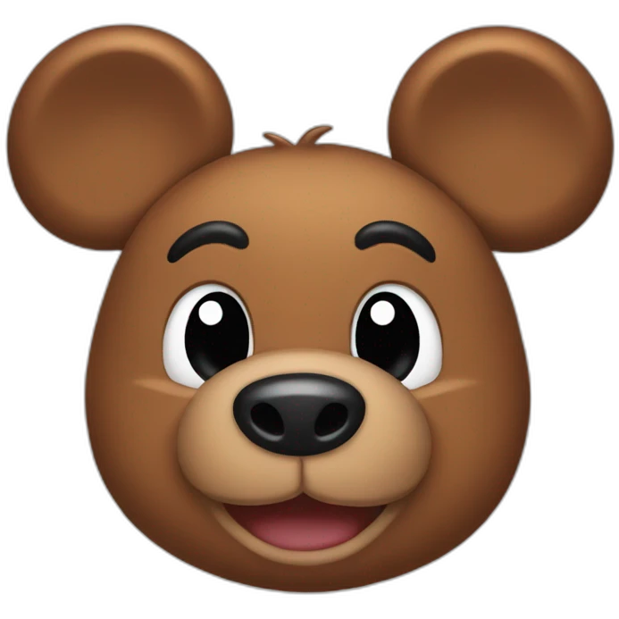 brown bear emoji wearing fake black mickey mouse ears emoji