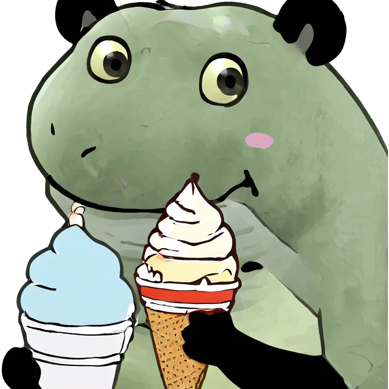 Panda eating ice cream emoji